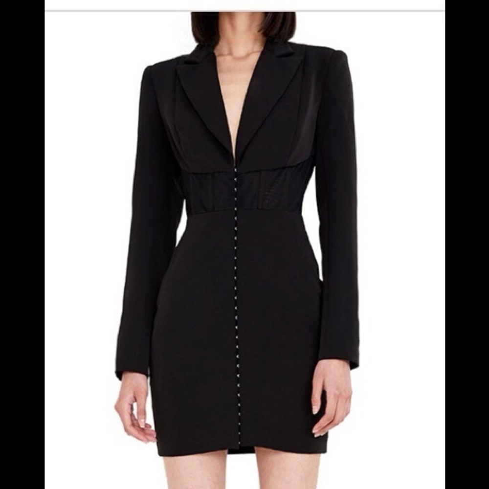 Bardot Black Long Sleeve Mini Dress